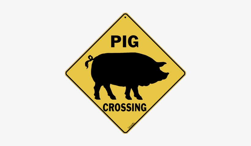 Pig Silhouette Crossing Sign - Pig Crossing, transparent png #1092738