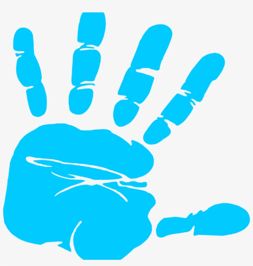 Gallery Of Handprint Clipart Kids Panda Free Images - Hand Impression T-shirt Custom, transparent png #1093235
