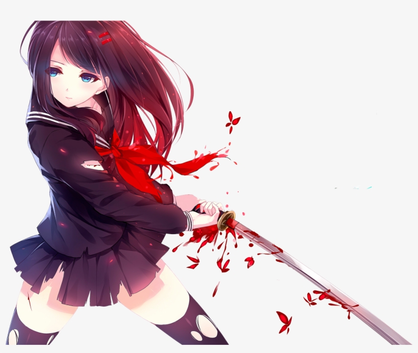 Anime Girl Png Images Transparent Free Download - Anime Girl With Sword, transparent png #1093300