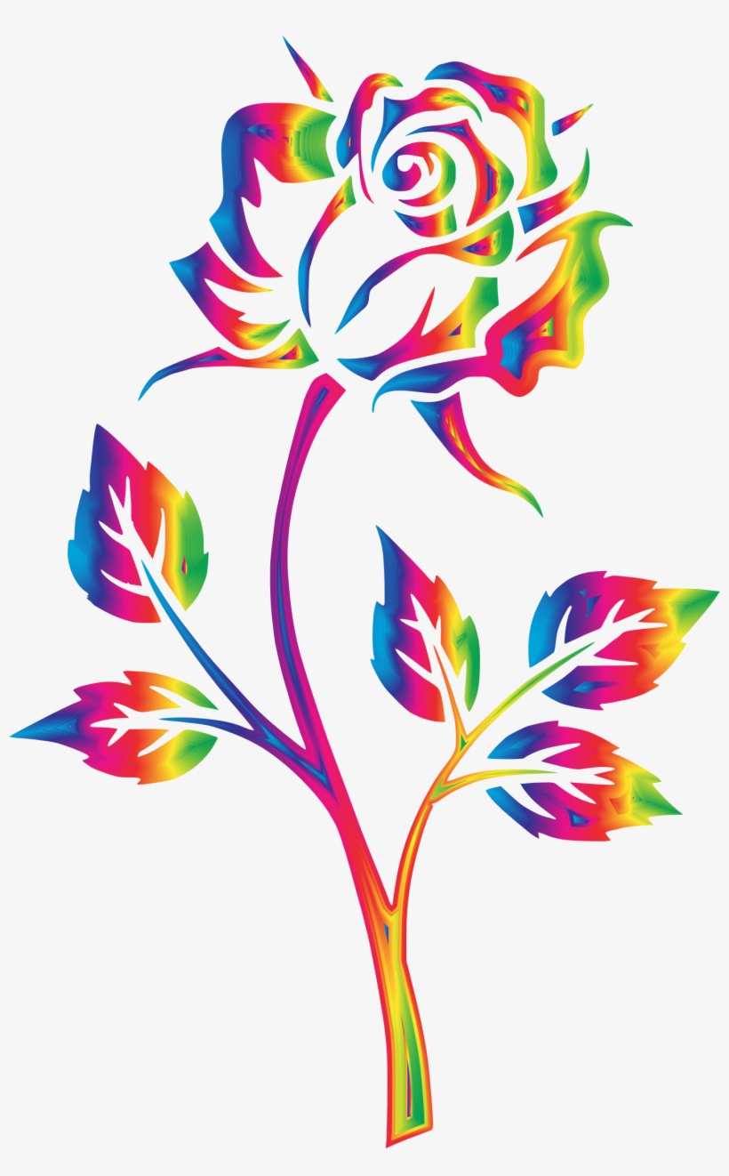 This Free Icons Png Design Of Rainbow Rose No Background, transparent png #1094231
