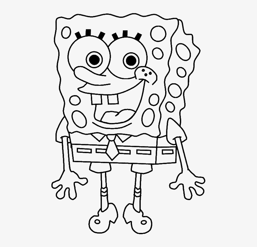 Cute Spongebob Smile Coloring Pages Spongebob Coloring - Spongebob Squarepants Colouring Pages, transparent png #1094869