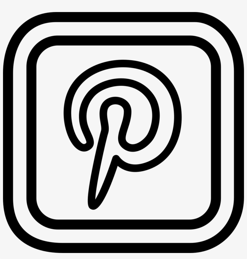 Pinterest Letter Logo Outline In A Rounded Square Comments - Outline Pinterest Logo, transparent png #1095048