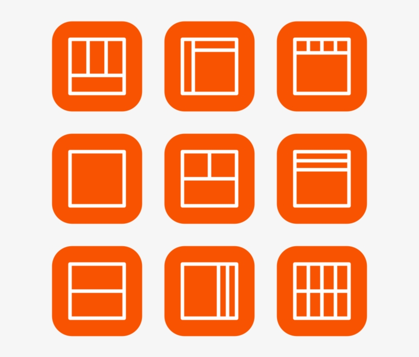 Layouts Outline Icon In Style Flat Rounded Square White - Picframe, transparent png #1095186