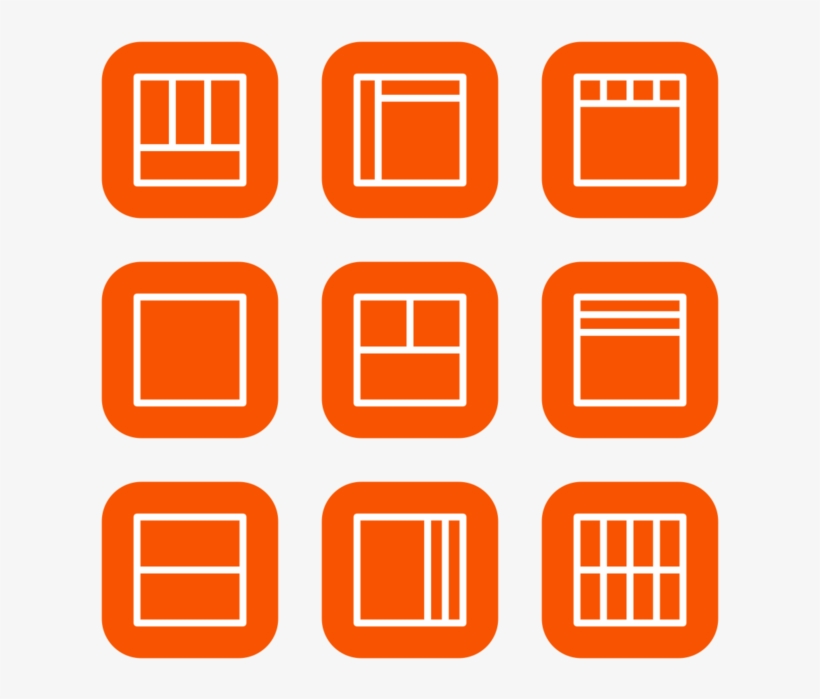 Layouts Outline Icon In Style Flat Rounded Square White - Picframe, transparent png #1095186