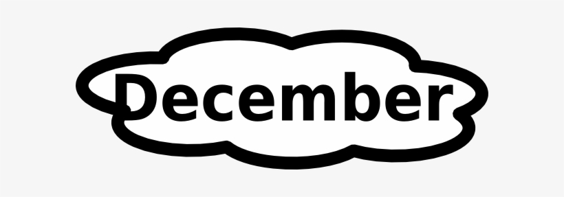 December Calendar Sign Clip Art At Clker Vector Clip - December Clip Art Black And White, transparent png #1095245
