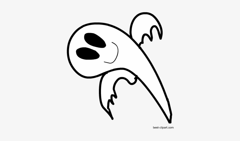 Black And White Cute Ghost Clip Art - Clip Art, transparent png #1095362