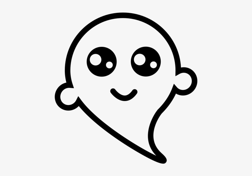 Cute Ghost Rubber Stamp - Ghost Cartoon Png, transparent png #1095451