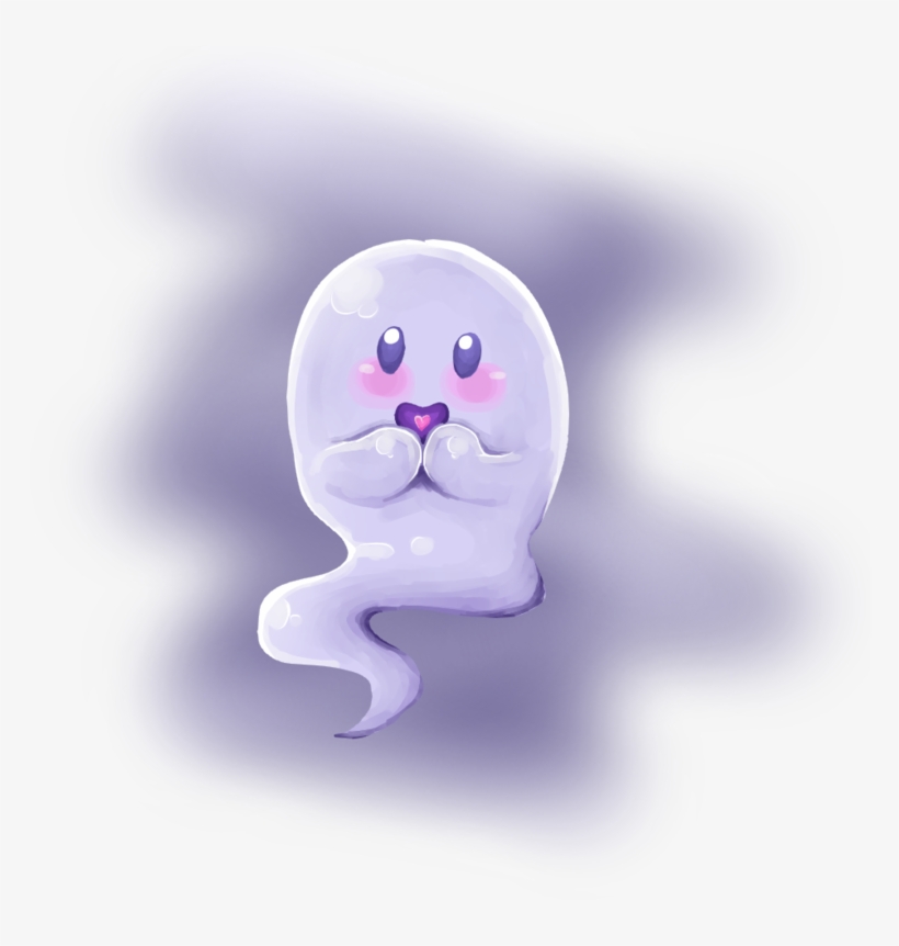 Cute Ghost By Meeps-chan - Cartoon, transparent png #1095613