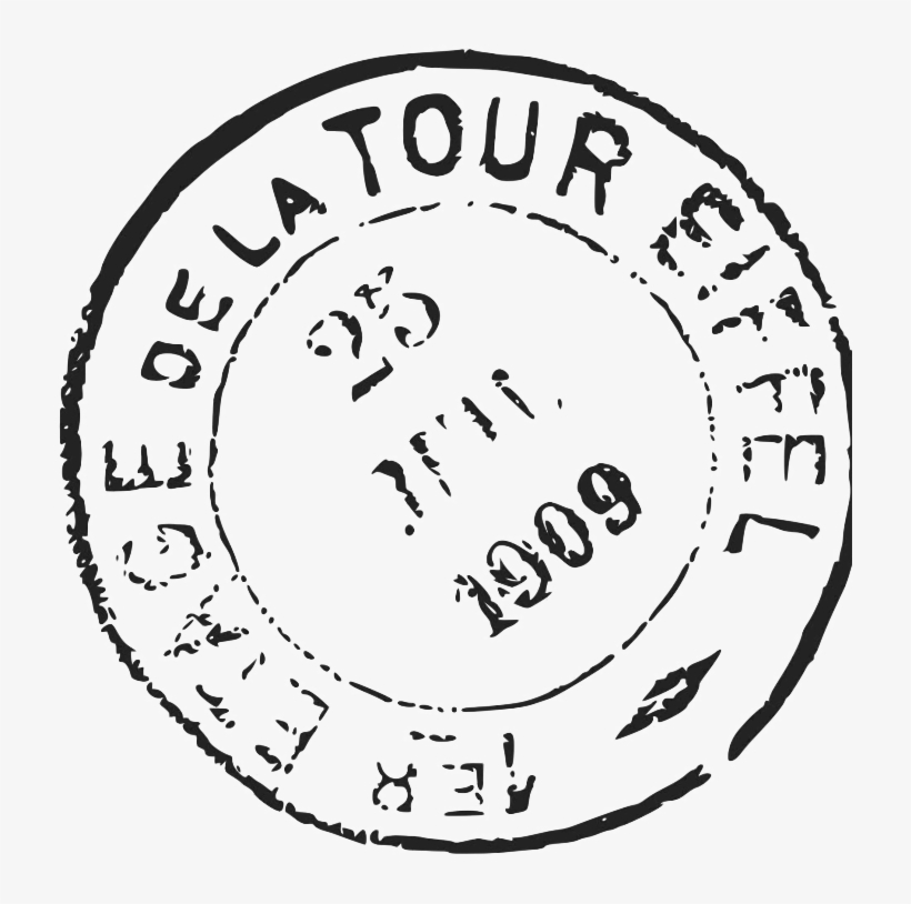 Eiffel Tower Postmark - Transparent Background Passport Stamp Png, transparent png #1095849