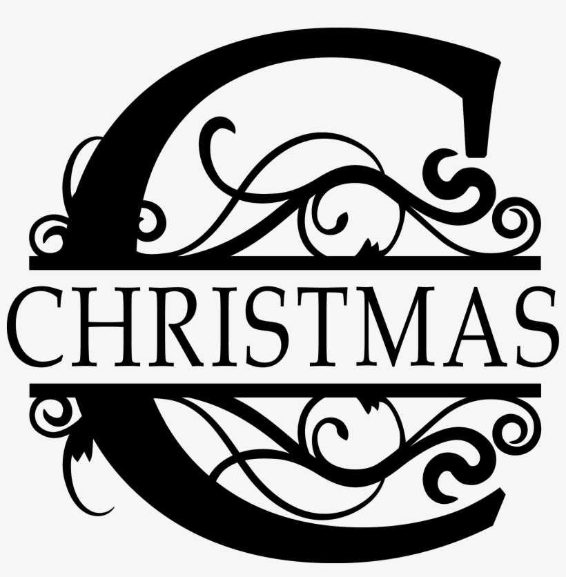 Christmas Split C Monogram - Split Letter Monogram C, transparent png #1095883