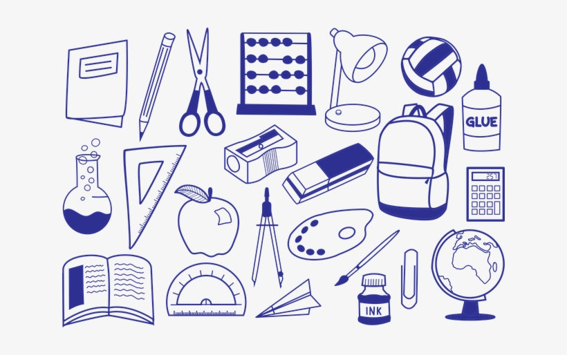 School Supplies - School Supplies To Colour, transparent png #1096183