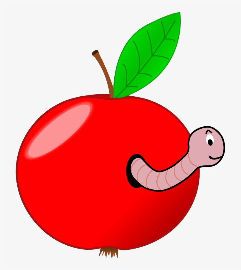Red Apple With A Worm Png Images, transparent png #1096500