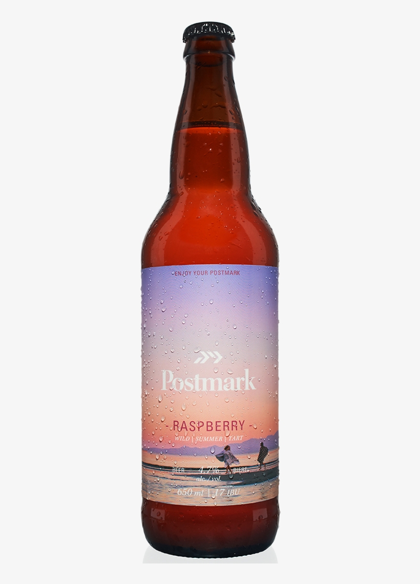 Postmark Raspberry - Glass Bottle, transparent png #1096769
