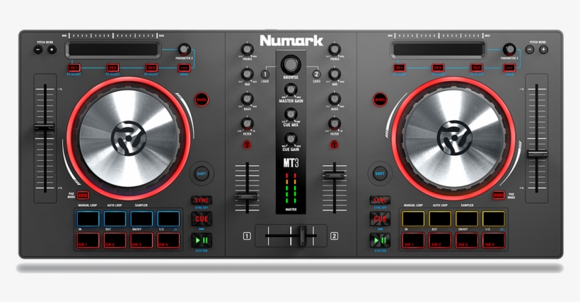 Virtualdj Le V8 Included - Numark Mixtrack 3 All-in-one Virtual Dj Controller, transparent png #1096898