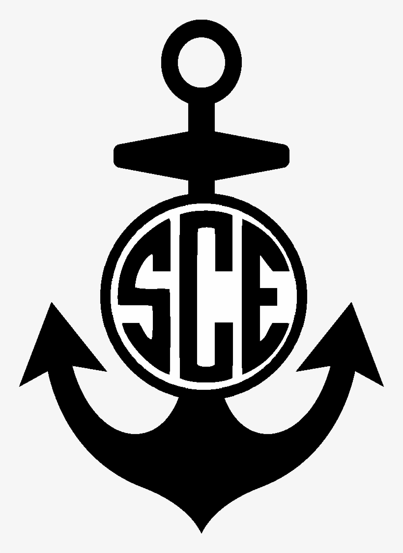 Leave Your Initials In The Comment Box At Check Out - Anchor Monogram Decal, transparent png #1096918