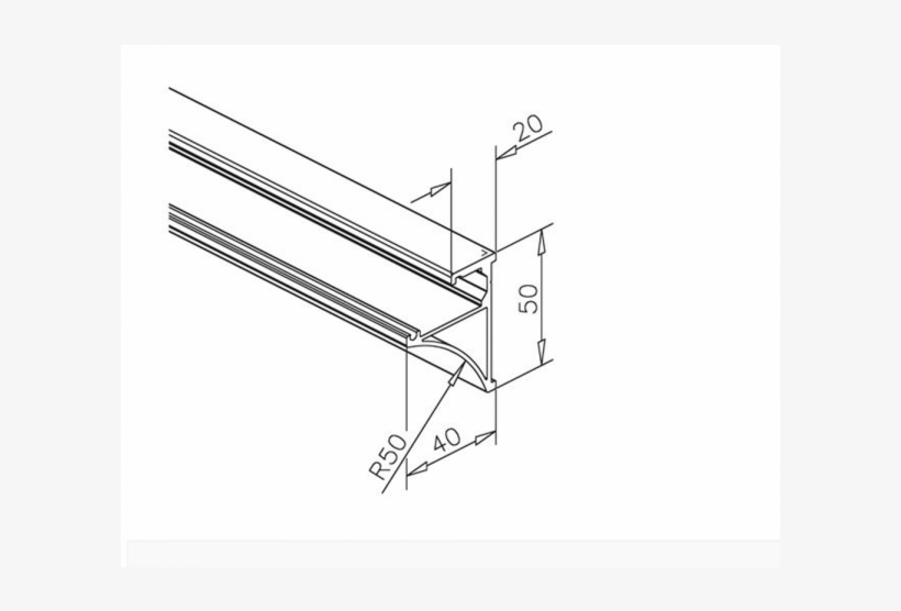 Glasplattenprofil Edelstahl-design 50x40 Mm, transparent png #1097467