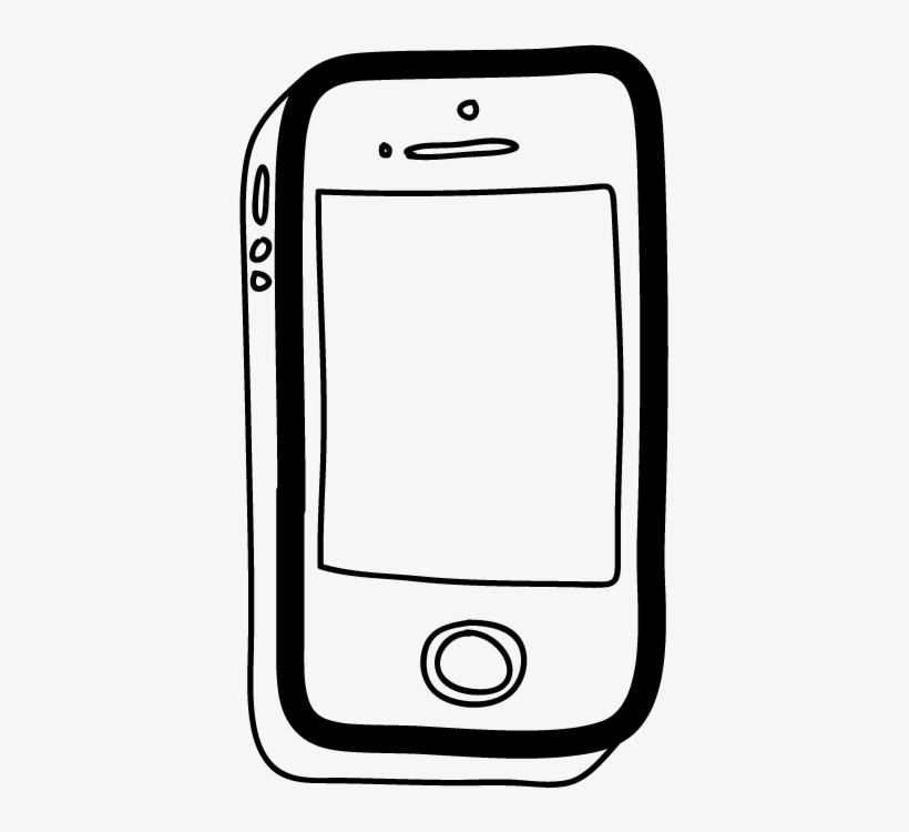 Collection Of Drawing High Quality Free - Black And White Iphone Drawing, transparent png #1097858