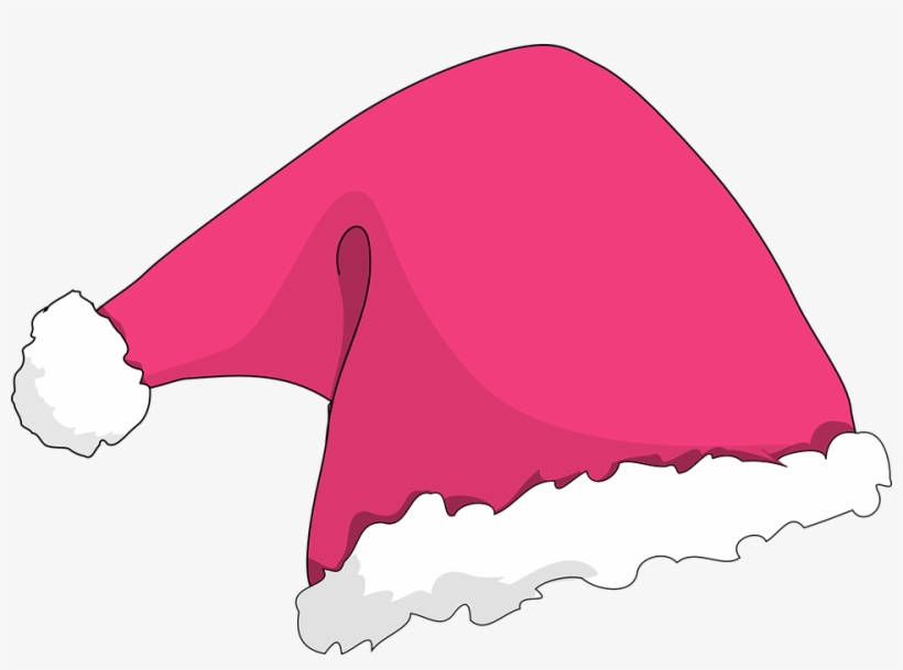 Santa Cap Clip Art - Pink Christmas Hat Clipart, transparent png #1097913