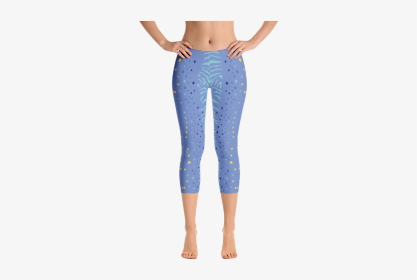Zebra In Palace Blue Capri Leggings, transparent png #1098073