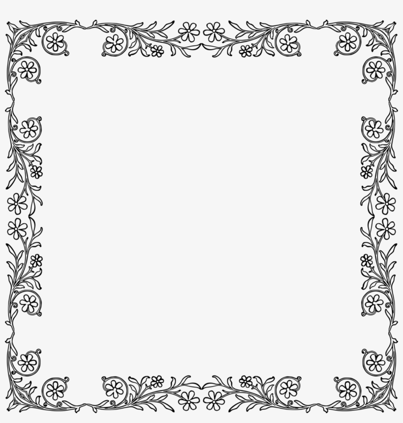 Floral Square Frame - Border Png Square, transparent png #1098125