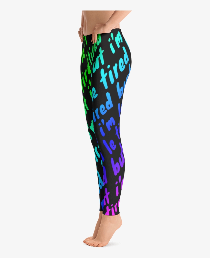 All Over Leggings Butimletiredscript Rainbows Mockup, transparent png #1098171