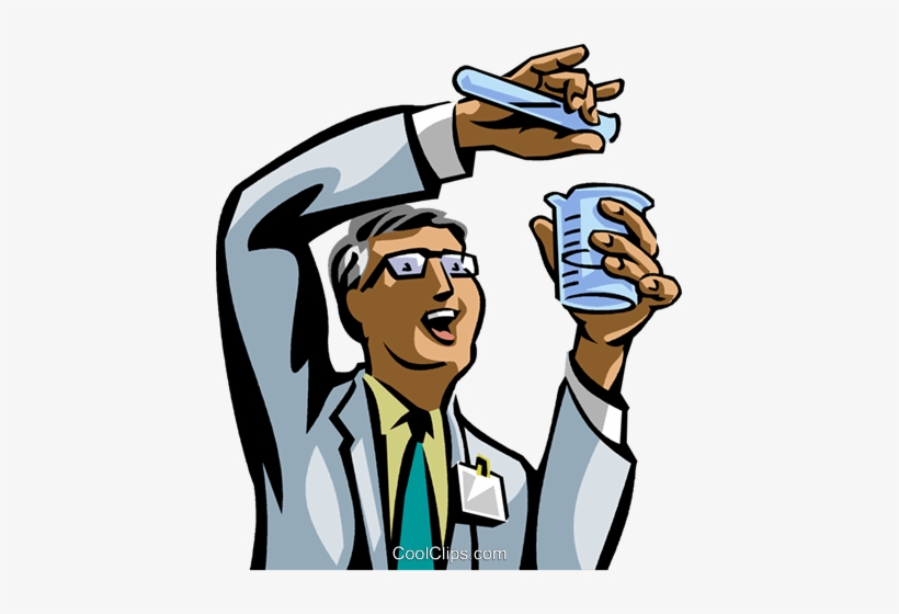 Chemist Mixing Chemicals Royalty Free Vector Clip Art - Chemist Clipart Png, transparent png #1098327