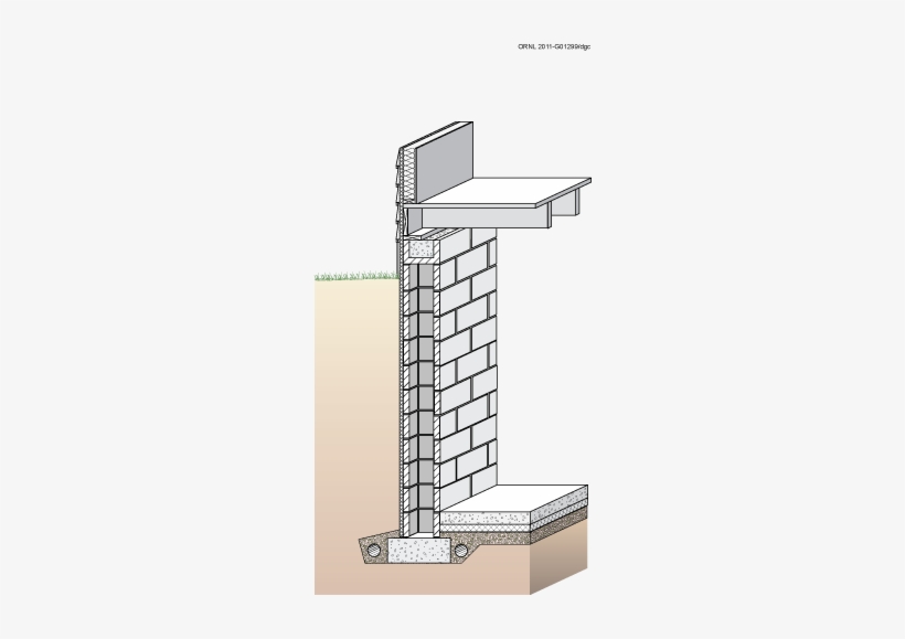 Figure 2-1 - Brick Basement Wall Detail, transparent png #1098353