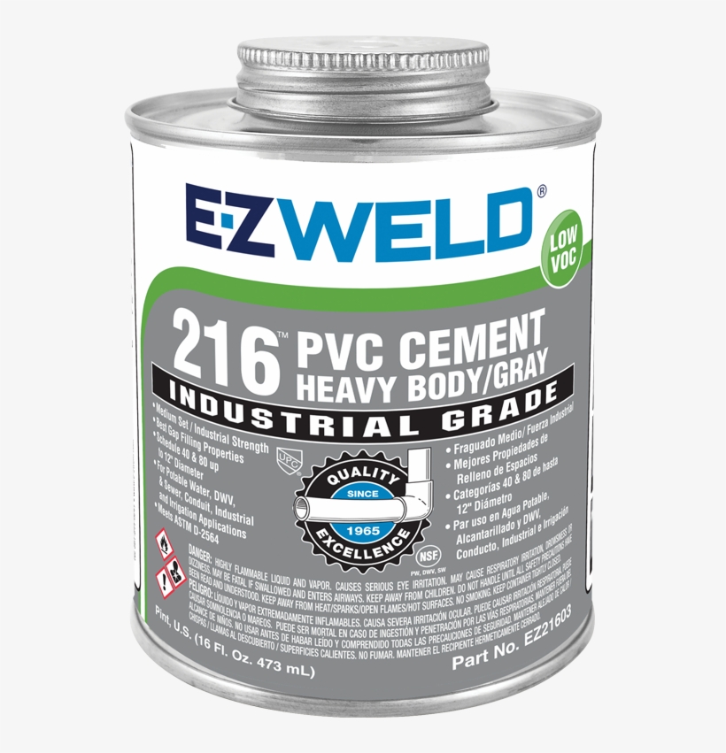E Z Weld Makes A Broad Range Of High Strength Pvc, - - Cement, Ez Weld, 92204, transparent png #1098882