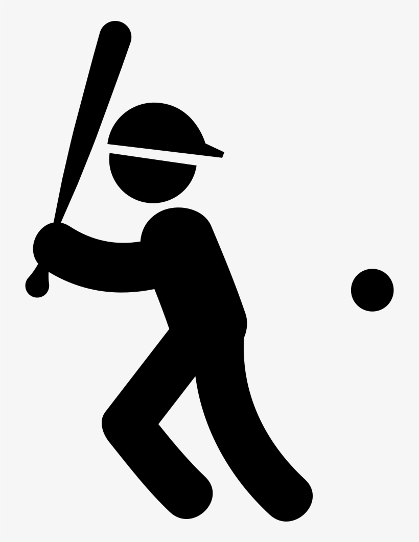 Baseball Player With Bat Ball And Cap Comments - Baseball Player Icon, transparent png #1099601