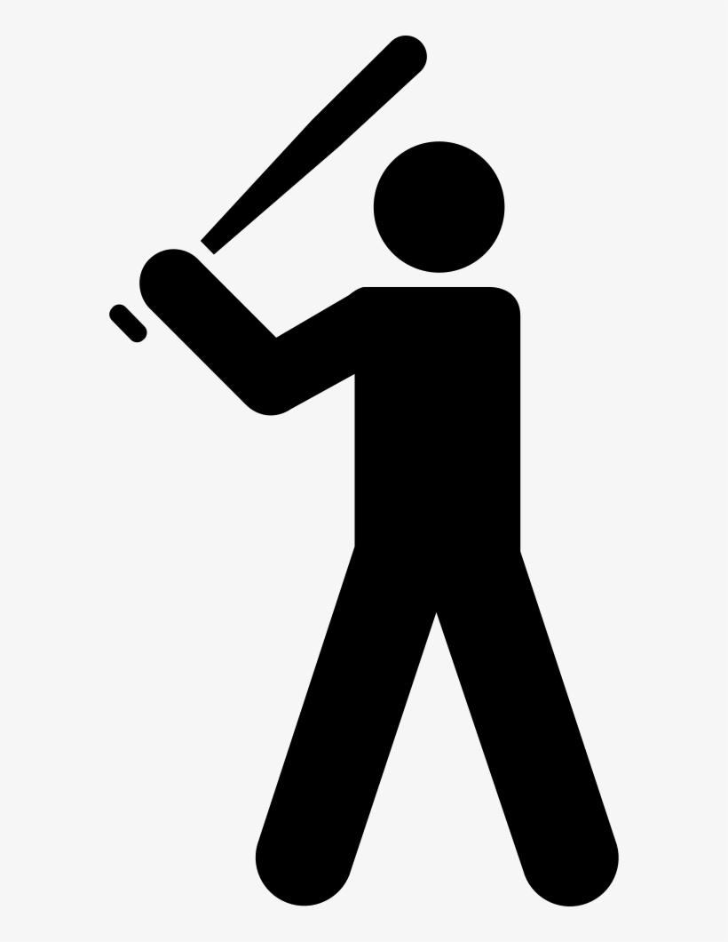 Baseball Player - - Stick Figure With Baseball Bat, transparent png #1099671