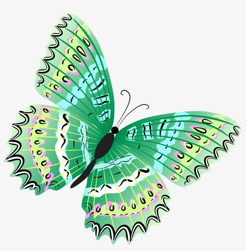 Green Butterfly Clip Art - Green Butterflies Clipart, transparent png #110063