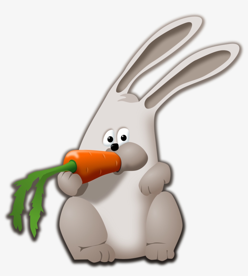 A Rabbit Eats Carrots - Bunny Eating Carrot, transparent png #110085