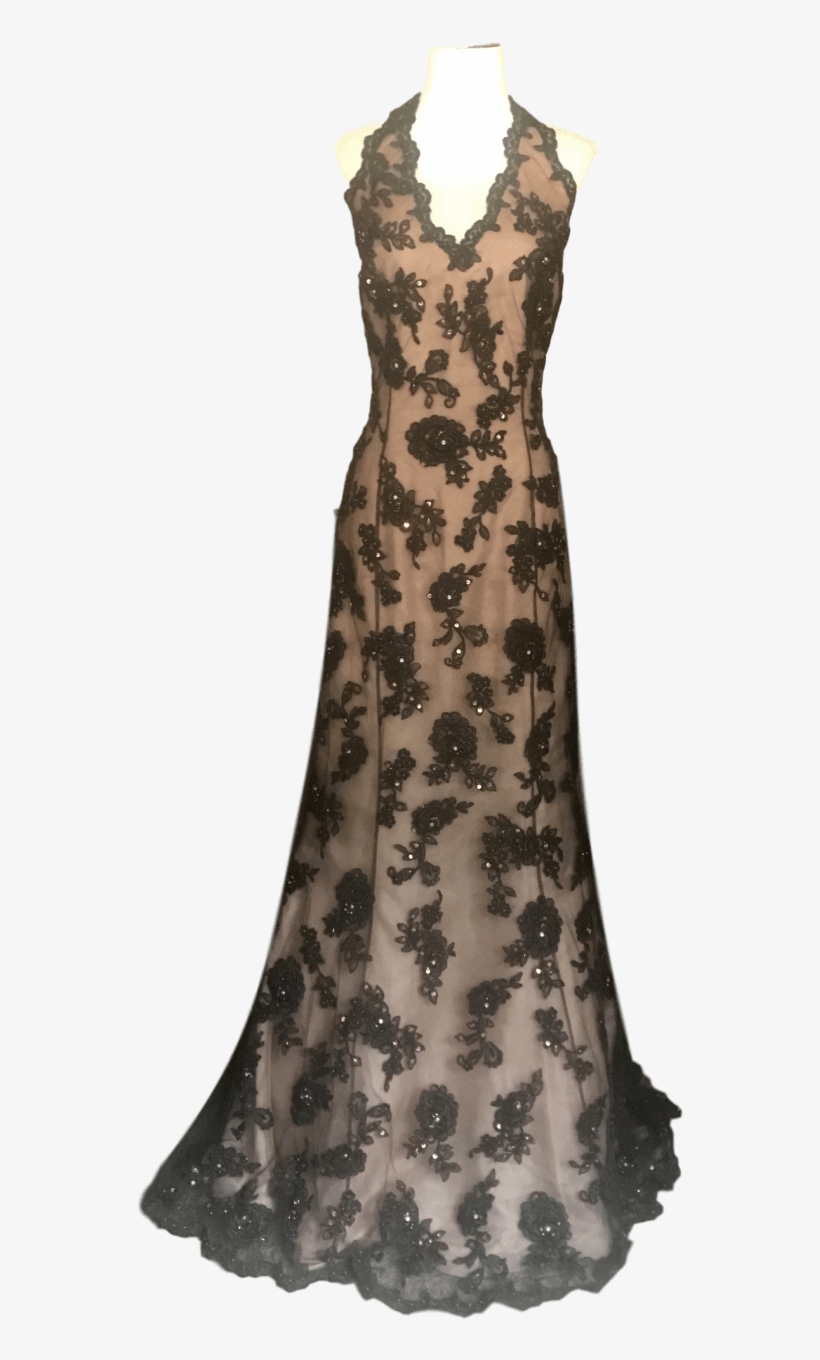 Chocolate Lace Applique Trumpet - Gown, transparent png #110203