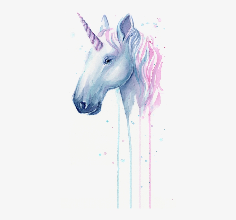 Click And Drag To Re-position The Image, If Desired - Unicorn Watercolor Painting, transparent png #110653