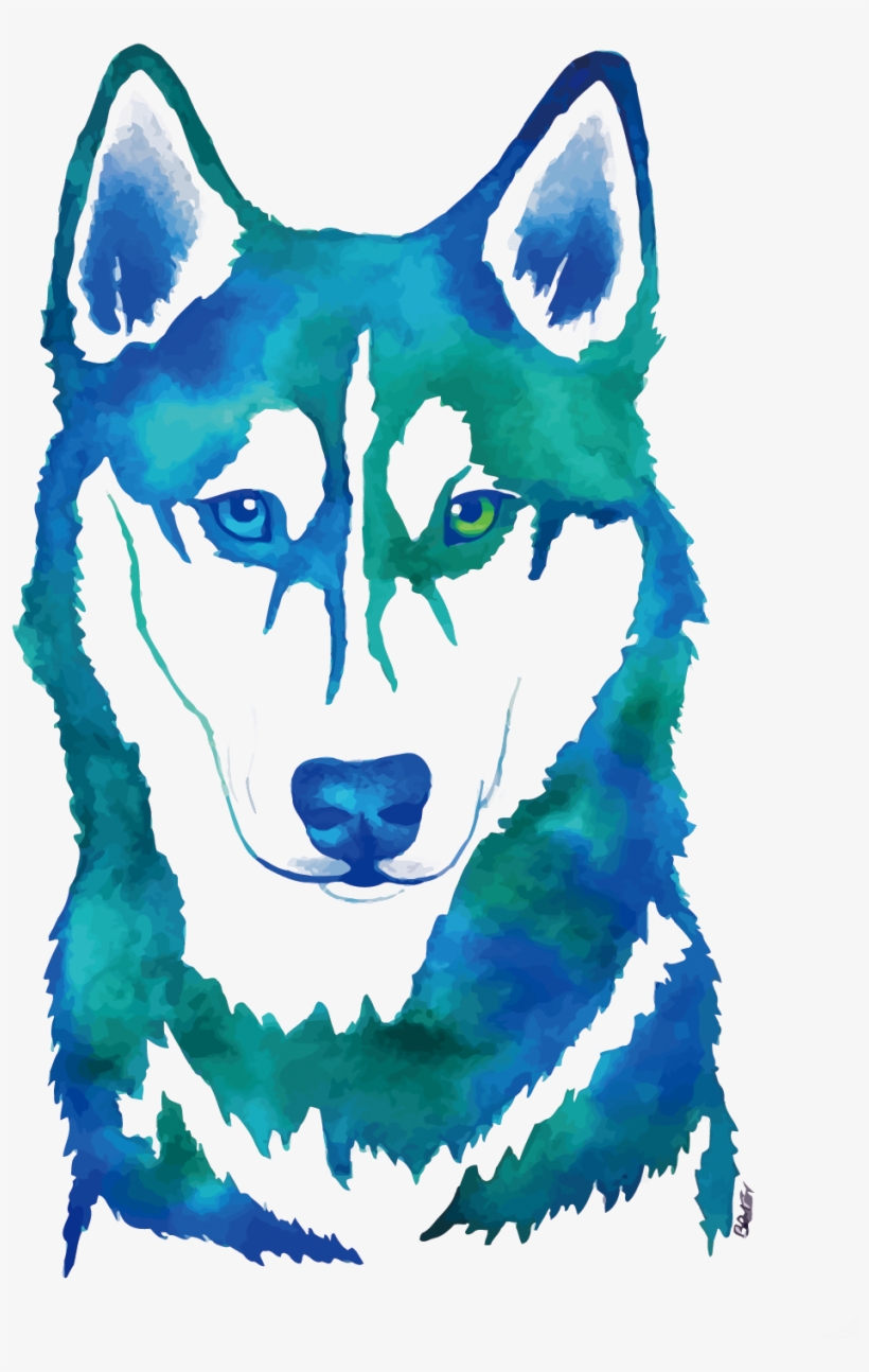 Siberian Husky Watercolor Painting Canidae - Cute Husky Wallpaper Iphone, transparent png #110776