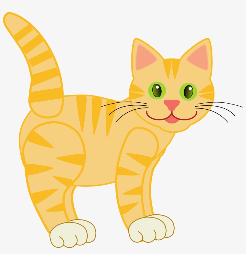 Cat Clipart - Orange Cat Shower Curtain, transparent png #110780