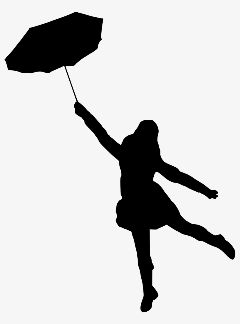 Silhouette With Umbrella At Getdrawings - Silhouette Of A Woman With Umbrella, transparent png #110943