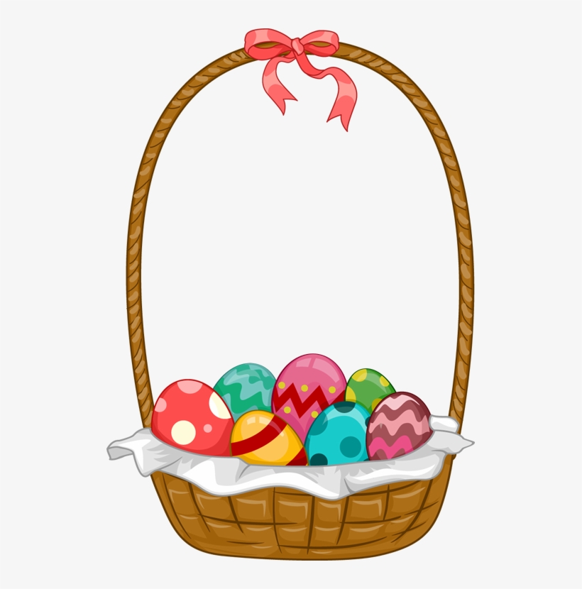 Easter Basket Clipart - Easter Egg Basket Png, transparent png #110946