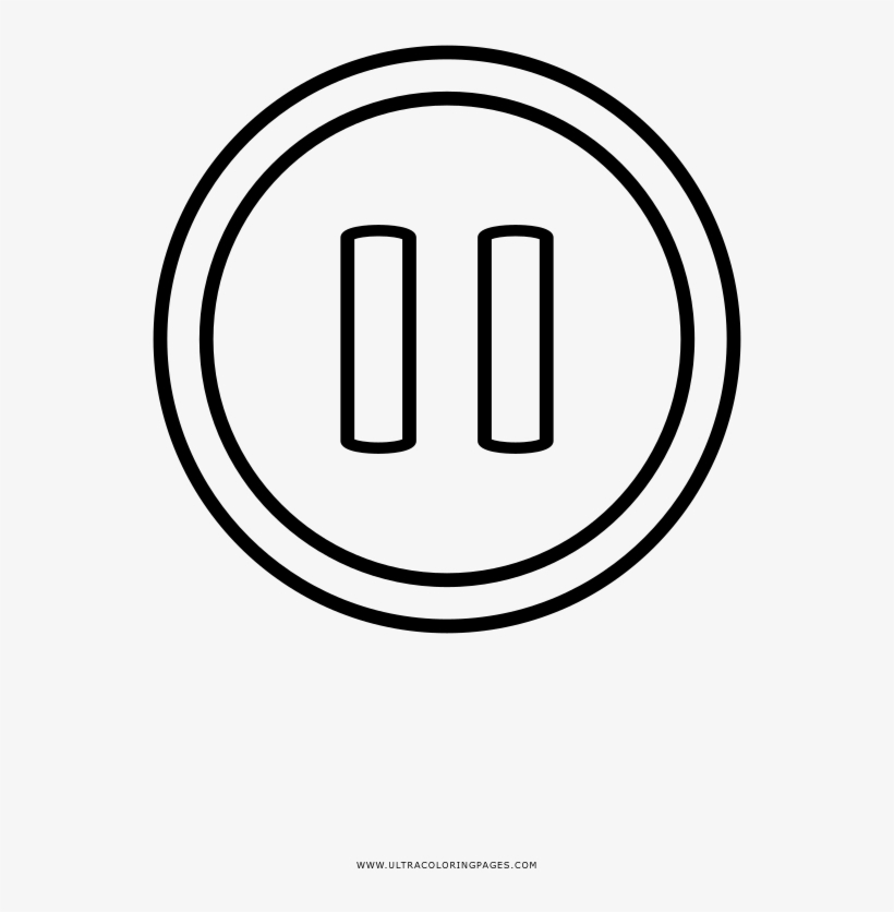Pause Button Coloring Page - Coloring Book, transparent png #111399