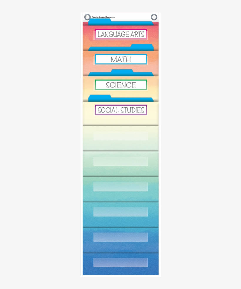 Watercolor 10 Pocket File Storage Pocket Chart Alternate - Teacher Created Resources Teacher Created File Storage, transparent png #111547