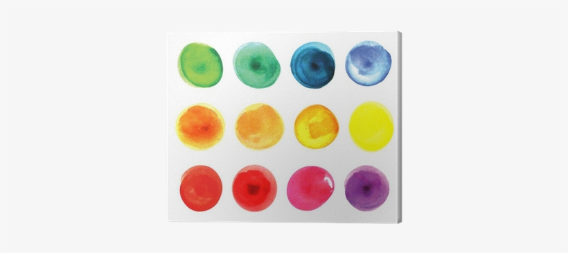 Set Of Watercolor Circles In Vibrant Colors - Kunstdruk: Set Of Watercolor Circles In Vibrant Colors., transparent png #111754