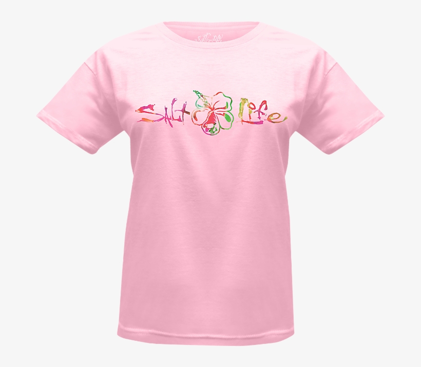 Watercolor Hibiscus Tee Shirt - Salt Life, transparent png #112000