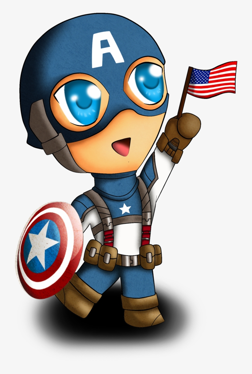 Captain America - Captain America Cartoon Chibi, transparent png #112122