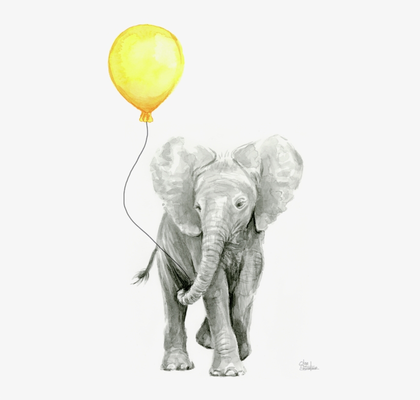 Click And Drag To Re-position The Image, If Desired - Baby Elephant Art, transparent png #112123