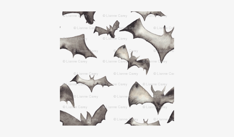 Watercolor Bats -large 800 Dpi - Watercolour Bats Png, transparent png #112375