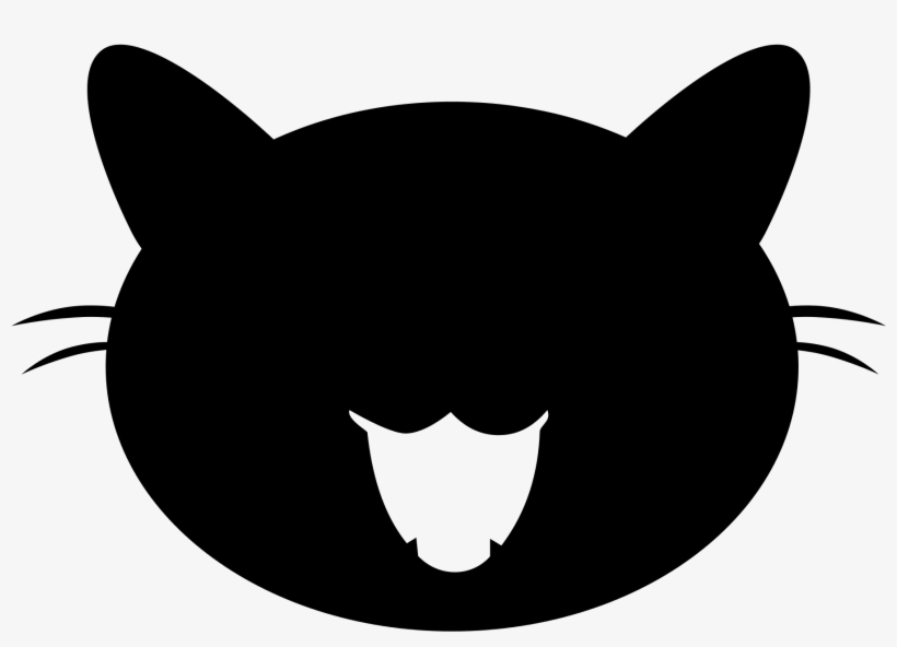 Cat Face Silhouette At Getdrawings - Cat Head Silhouette Png - Free