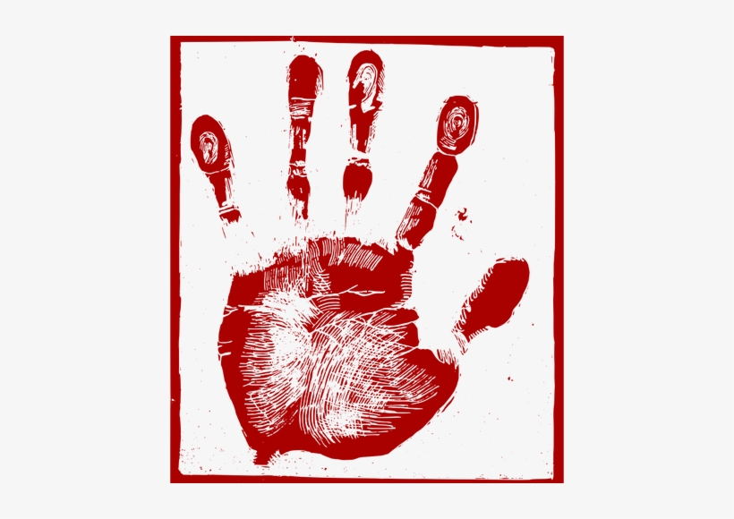 Bloody Hand-print - Palm Print Clip Art, transparent png #112726