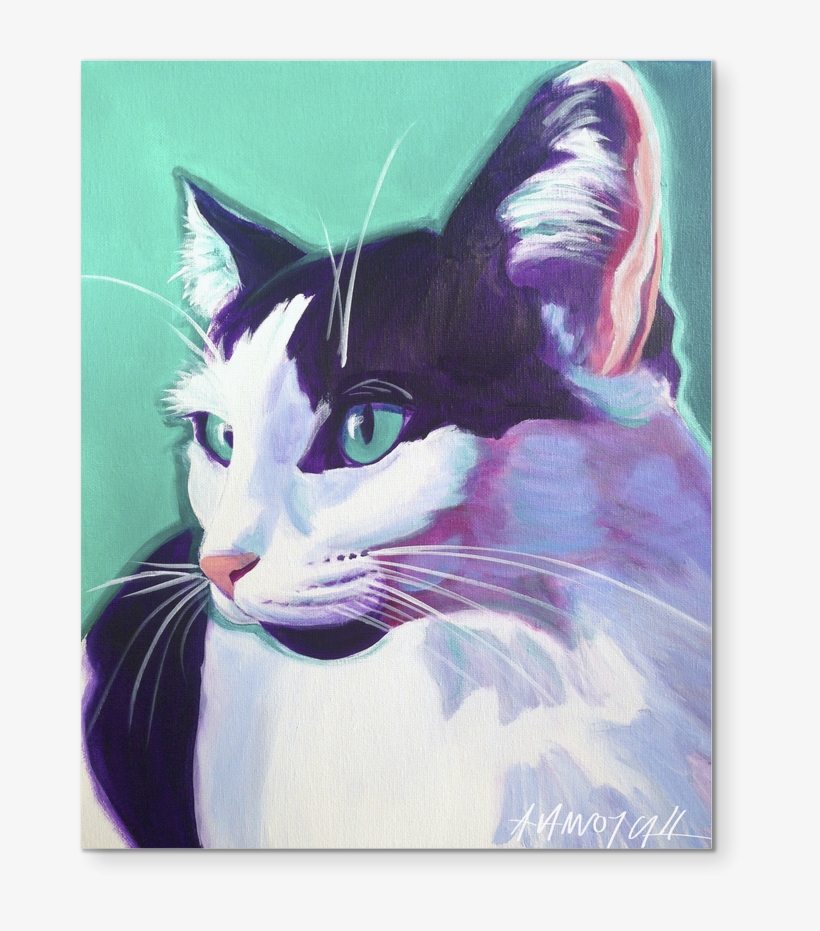 Premium Cat Art Collection - East Urban Home 'cat Kitty' Framed Painting Print, transparent png #112850
