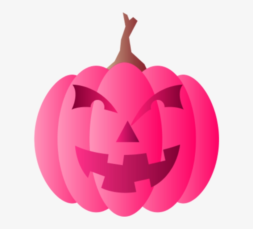 Pink Pumpkin Clipart - Halloween Clipart Pink Pumpkin, transparent png #113407