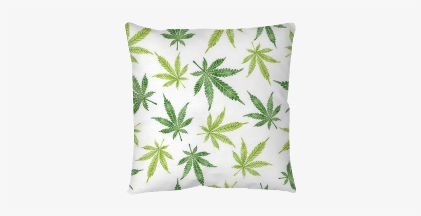 Watercolor Marijuana Leaves Seamless Pattern - Cannabis Background, transparent png #113554